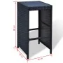 Mesa y sillas bar de jardín 7 pzas y cojines poli ratán negro de , Conjuntos de jardín - Ref: Foro24-41837, Precio: 573,95 €,...