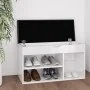 Banco zapatero con cojín madera de ingeniería blanco brillo by , Shoe racks and shoe organizers - Ref: Foro24-326765, Price: ...