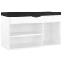 Banco zapatero con cojín madera de ingeniería blanco brillo by , Shoe racks and shoe organizers - Ref: Foro24-326765, Price: ...