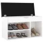 Banco zapatero con cojín madera de ingeniería blanco brillo by , Shoe racks and shoe organizers - Ref: Foro24-326765, Price: ...
