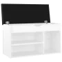 Banco zapatero con cojín madera de ingeniería blanco brillo by , Shoe racks and shoe organizers - Ref: Foro24-326765, Price: ...