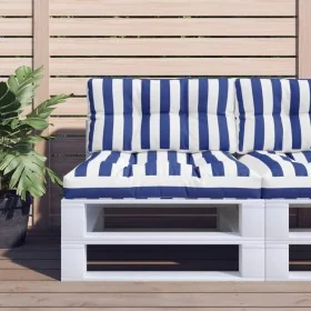 Cojines para sofá de palets 2 piezas tela a rayas azul y blanco von , Kissen für Stühle und Sofas - Ref: Foro24-360704, Preis...