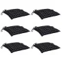 Cojines para silla 6 uds tela Oxford a cuadros negro 50x50x7 cm by , Cushions for chairs and sofas - Ref: Foro24-361548, Pric...