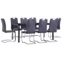 Juego de comedor 9 piezas piel de ante artificial gris de , muebles para cocinas y comedores - Ref: Foro24-3053127, Precio: 7...