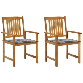 Sillas de jardín con cojines 2 unidades madera maciza de acacia by , Garden chairs - Ref: Foro24-3061195, Price: 147,50 €, Di...