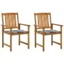 Sillas de jardín con cojines 2 unidades madera maciza de acacia by , Garden chairs - Ref: Foro24-3061195, Price: 147,50 €, Di...