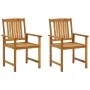 Sillas de jardín con cojines 2 unidades madera maciza de acacia by , Garden chairs - Ref: Foro24-3061195, Price: 147,50 €, Di...