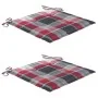 Sillas Batavia 2 uds teca maciza con cojines a cuadros rojos von , Gartenstühle - Ref: Foro24-3062140, Preis: 247,54 €, Rabat...