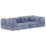 Puf modular de 2 plazas de tela índigo by , Cushions for chairs and sofas - Ref: Foro24-249413, Price: 182,92 €, Discount: %