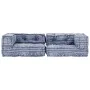 Puf modular de 2 plazas de tela índigo by , Cushions for chairs and sofas - Ref: Foro24-249413, Price: 182,92 €, Discount: %