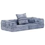 Puf modular de 2 plazas de tela índigo by , Cushions for chairs and sofas - Ref: Foro24-249413, Price: 182,92 €, Discount: %