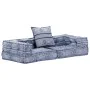 Puf modular de 2 plazas de tela índigo by , Cushions for chairs and sofas - Ref: Foro24-249413, Price: 182,92 €, Discount: %