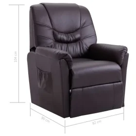 Sillón reclinable de cuero sintético marrón by , Armchairs - Ref: Foro24-248978, Price: 332,25 €, Discount: %