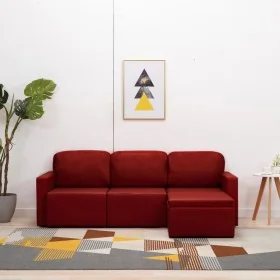 Sofá cama modular de 3 plazas cuero sintético color vino tinto von , Sofas - Ref: Foro24-288797, Preis: 488,11 €, Rabatt: %
