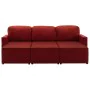 Sofá cama modular de 3 plazas cuero sintético color vino tinto by , Sofas - Ref: Foro24-288797, Price: 488,11 €, Discount: %