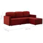 Sofá cama modular de 3 plazas cuero sintético color vino tinto by , Sofas - Ref: Foro24-288797, Price: 488,11 €, Discount: %