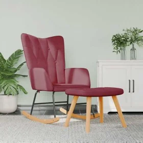 Silla mecedora con reposapiés tela rojo tinto by , Rocking chairs - Ref: Foro24-327630, Price: 131,74 €, Discount: %