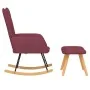 Silla mecedora con reposapiés tela rojo tinto by , Rocking chairs - Ref: Foro24-327630, Price: 131,74 €, Discount: %