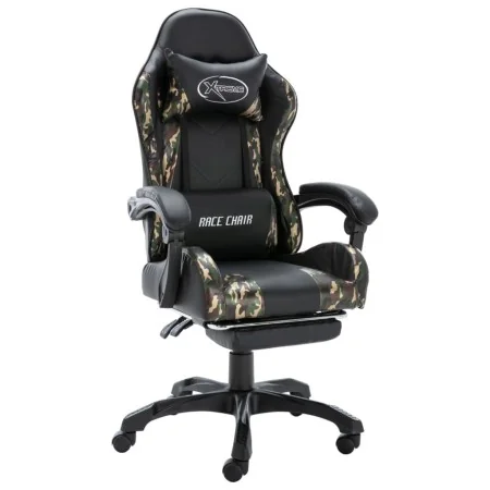 Silla gaming con reposapiés cuero sintético negro y camuflaje by , Office chairs - Ref: Foro24-320096, Price: 150,69 €, Disco...