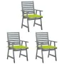 Sillas comedor de jardín 3 uds madera maciza acacia y cojines von , Gartenstühle - Ref: Foro24-3064439, Preis: 279,58 €, Raba...