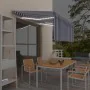 Toldo automático persiana LED sensor viento azul blanco 3x2,5m by , Awnings - Ref: Foro24-3069391, Price: 488,15 €, Discount: %