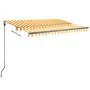 Toldo automático LED sensor de viento amarillo blanco 300x250cm by , Awnings - Ref: Foro24-3069713, Price: 560,77 €, Discount: %