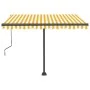 Toldo automático LED sensor de viento amarillo blanco 300x250cm by , Awnings - Ref: Foro24-3069713, Price: 560,77 €, Discount: %