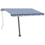 Toldo automático LED sensor de viento azul y blanco 300x250 cm by , Awnings - Ref: Foro24-3069711, Price: 562,20 €, Discount: %