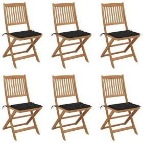 Sillas de jardín plegables 6 uds y cojines madera maciza acacia von , Gartenstühle - Ref: Foro24-3075001, Preis: 312,52 €, Ra...