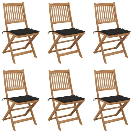 Sillas de jardín plegables 6 uds y cojines madera maciza acacia von , Gartenstühle - Ref: Foro24-3075001, Preis: 312,52 €, Ra...