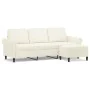 Sofá de 3 plazas con taburete de terciopelo crema 180 cm by , Sofas - Ref: Foro24-3201223, Price: 359,12 €, Discount: %