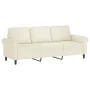 Sofá de 3 plazas con taburete de terciopelo crema 180 cm by , Sofas - Ref: Foro24-3201223, Price: 359,12 €, Discount: %