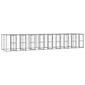 Perrera de exterior de acero con techo 21,78 m² by , Dog kennels and fences - Ref: Foro24-3082256, Price: 1,00 €, Discount: %