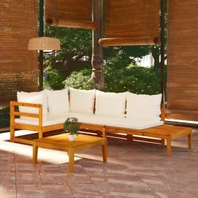 Set muebles de jardín 4 pzas cojines crema madera de acacia von , Gartensets - Ref: Foro24-3087276, Preis: 583,51 €, Rabatt: %