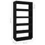 Estantería/divisor de espacios pino negra 80x35x167 cm by , Bookcases and shelves - Ref: Foro24-810898, Price: 102,40 €, Disc...