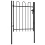 Cancela de valla con una puerta y arcos acero negro 1x1,2 m by , garden gates - Ref: Foro24-146030, Price: 132,65 €, Discount: %