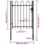 Cancela de valla con una puerta y arcos acero negro 1x1,2 m by , garden gates - Ref: Foro24-146030, Price: 132,65 €, Discount: %