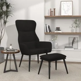 Sillón de relax con reposapiés de tela color negro by , Armchairs - Ref: Foro24-3097435, Price: 119,69 €, Discount: %