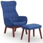 Sillón de relax con taburete tela azul by , Armchairs - Ref: Foro24-3097727, Price: 146,92 €, Discount: %