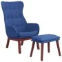 Sillón de relax con taburete tela azul by , Armchairs - Ref: Foro24-3097727, Price: 146,92 €, Discount: %