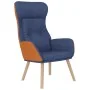 Sillón de relax con taburete tela y cuero sintético azul by , Armchairs - Ref: Foro24-3097765, Price: 138,24 €, Discount: %