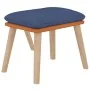 Sillón de relax con taburete tela y cuero sintético azul by , Armchairs - Ref: Foro24-3097765, Price: 138,24 €, Discount: %