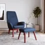 Sillón de relax con taburete tela azul by , Armchairs - Ref: Foro24-3097875, Price: 148,41 €, Discount: %