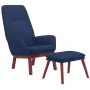 Sillón de relax con taburete tela azul by , Armchairs - Ref: Foro24-3097875, Price: 148,41 €, Discount: %
