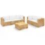 Juego muebles de jardín 6 piezas y cojines madera maciza teca von , Gartensets - Ref: Foro24-3100871, Preis: 1,00 €, Rabatt: %