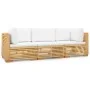 Juego muebles de jardín 3 piezas y cojines madera maciza teca von , Gartensets - Ref: Foro24-3100865, Preis: 592,73 €, Rabatt: %