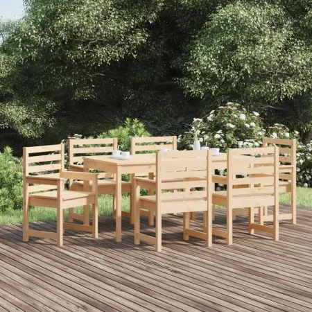 Juego de comedor de jardín 7 piezas madera maciza de pino de , Conjuntos de jardín - Ref: Foro24-3154713, Precio: 425,21 €, D...
