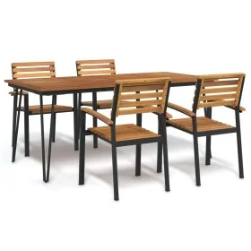 Juego de comedor de jardín 5 pzas madera maciza acacia y metal by , Garden sets - Ref: Foro24-3155418, Price: 512,04 €, Disco...