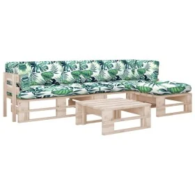 Muebles de palets 4 pzas y cojines madera pino impregnada von , Gartensets - Ref: Foro24-3066828, Preis: 341,96 €, Rabatt: %