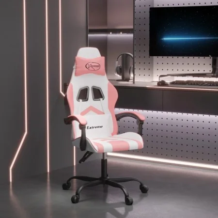Silla gaming giratoria cuero sintético blanco y rosa von , Gaming-Stühle - Ref: Foro24-349600, Preis: 105,28 €, Rabatt: %